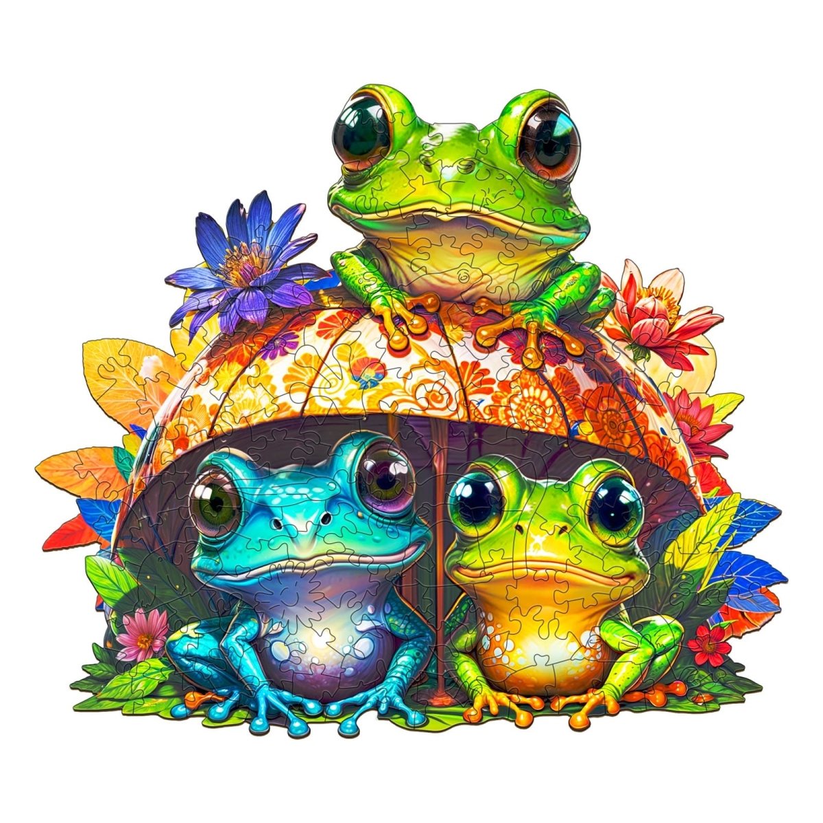 Frog Brothers Wooden Jigsaw Puzzle - KAAYEE Puzzle