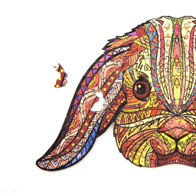 FUNNY RABBIT Wooden Jigsaw Puzzle - KAAYEE Puzzle
