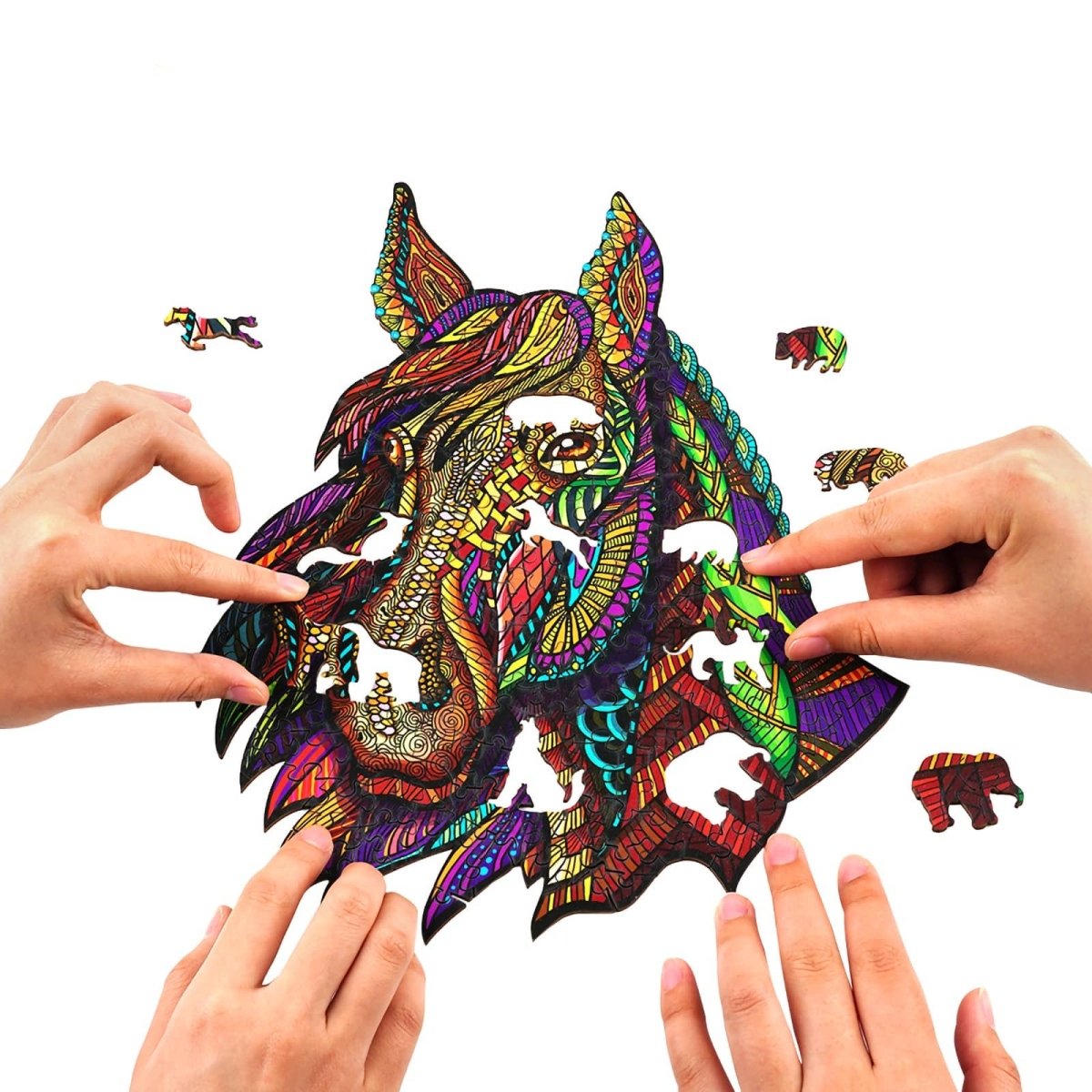 GALLOPING HORSE Wooden Jigsaw Puzzle - KAAYEE Puzzle