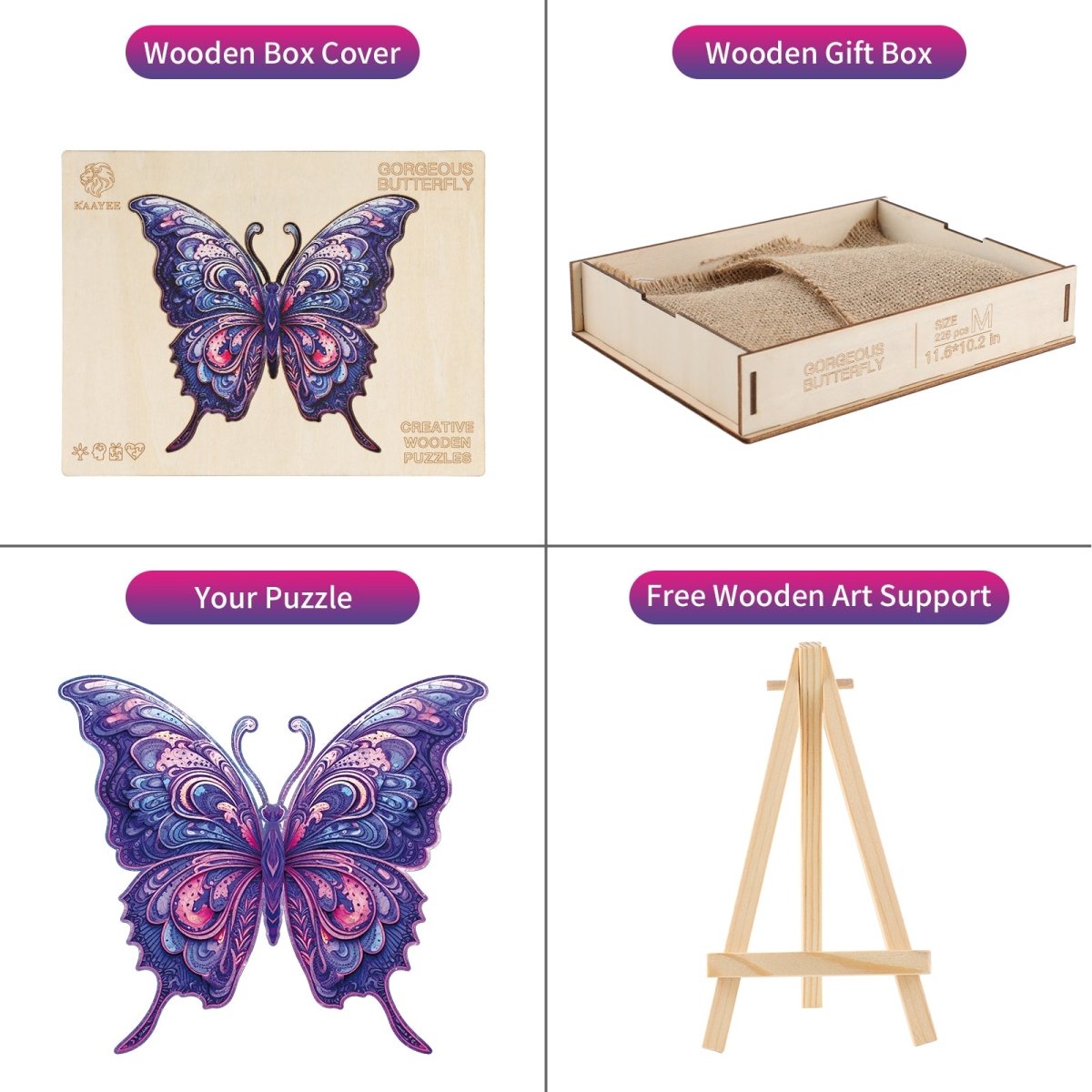 Gorgeous Butterfly Wooden Jigsaw Puzzle - KAAYEE Puzzle