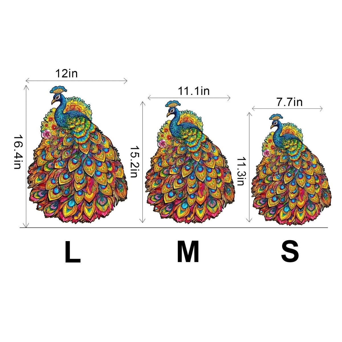 gorgeous peacock Wooden Jigsaw Puzzle - KAAYEE Puzzle