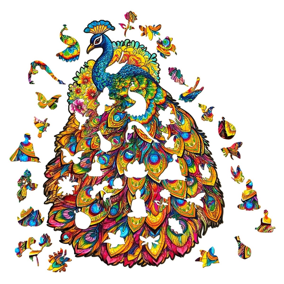 gorgeous peacock Wooden Jigsaw Puzzle - KAAYEE Puzzle