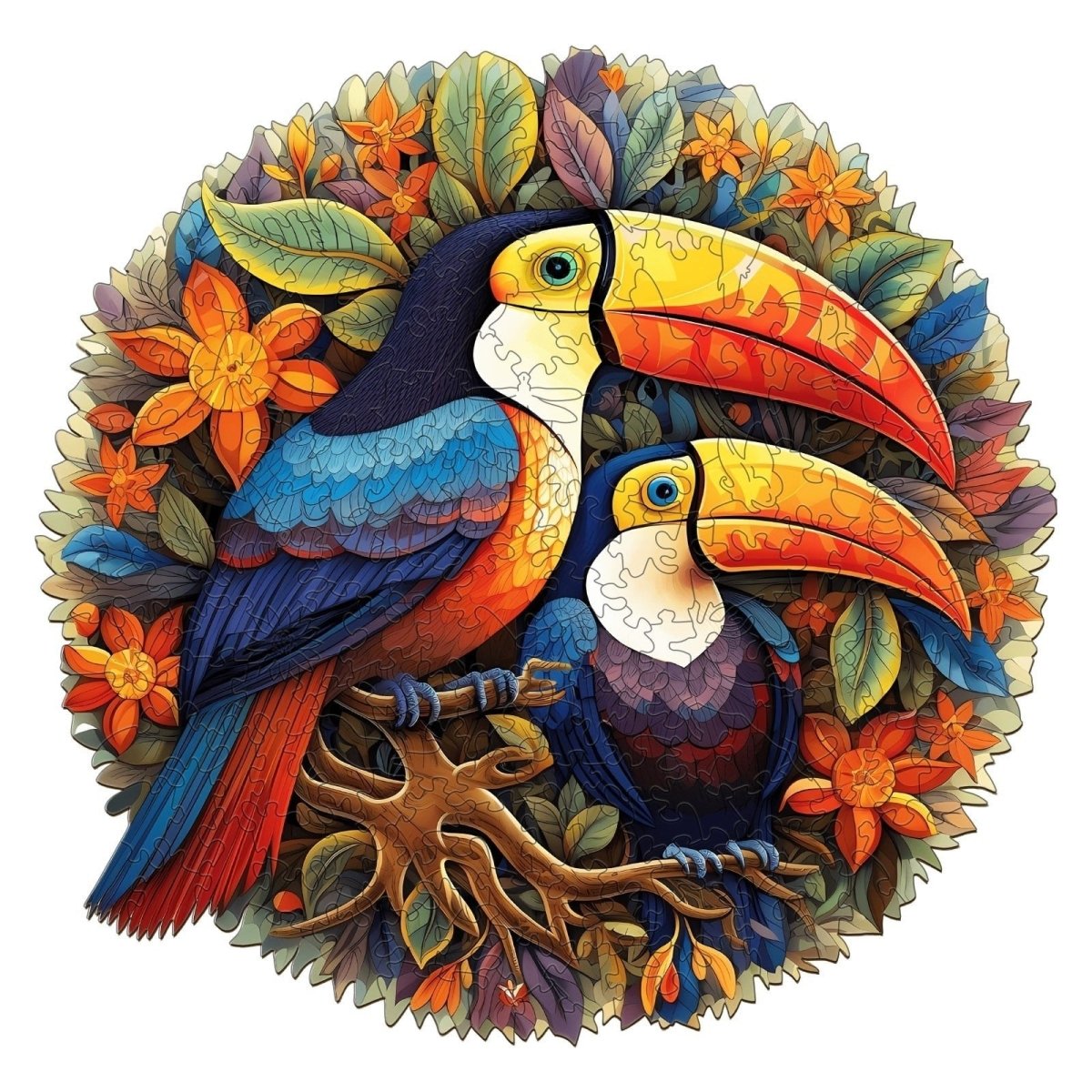 gorgeous toucans Wooden Jigsaw Puzzle - KAAYEE Puzzle