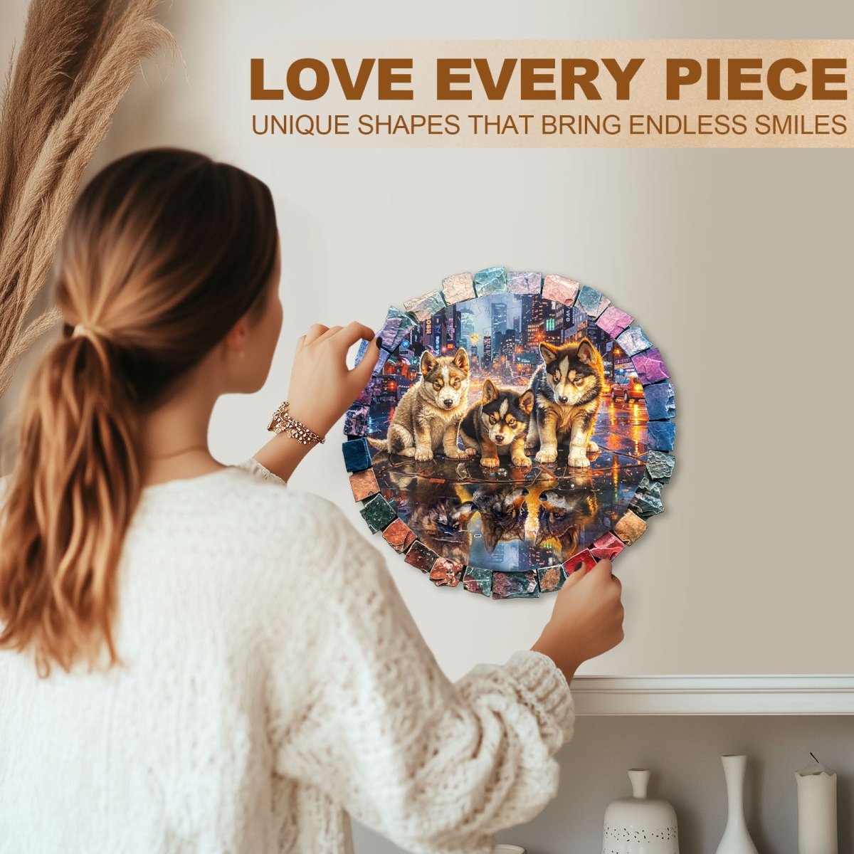 Gray wolf —My wish Wooden Jigsaw Puzzle - KAAYEE Puzzle