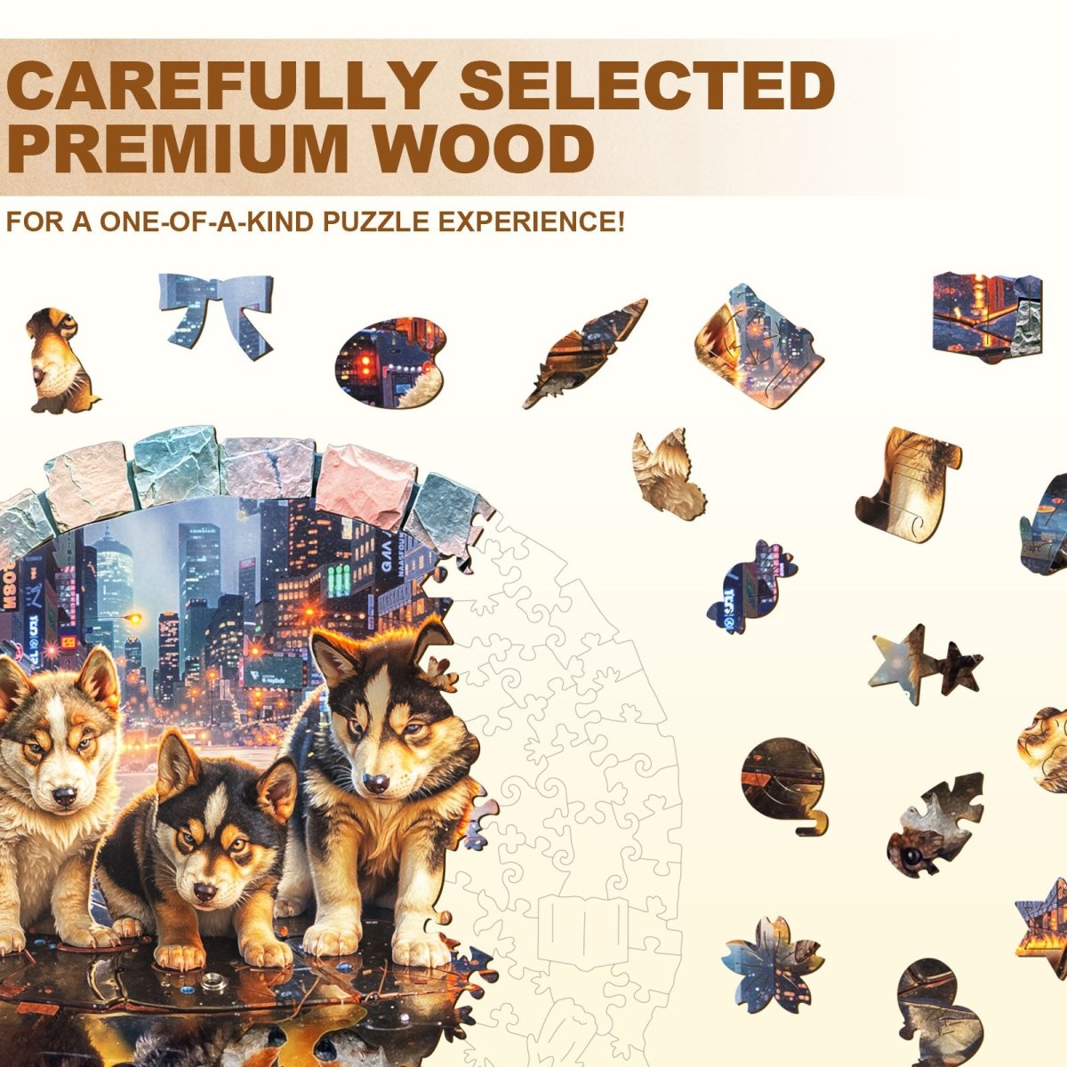 Gray wolf —My wish Wooden Jigsaw Puzzle - KAAYEE Puzzle