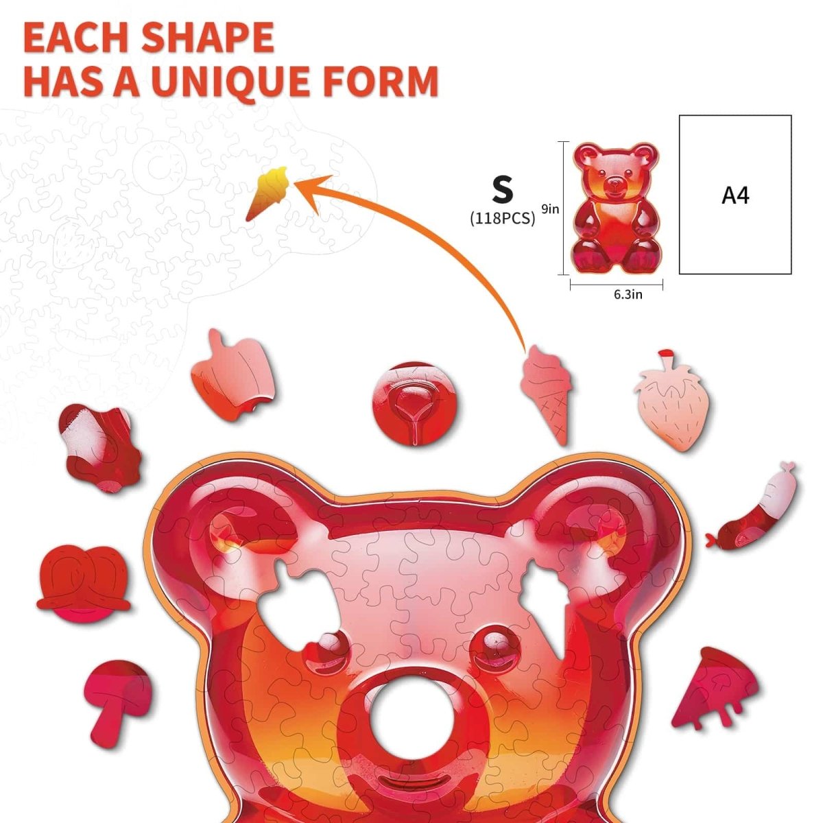 Gummy Bear Wooden Jigsaw Puzzle - KAAYEE Puzzle