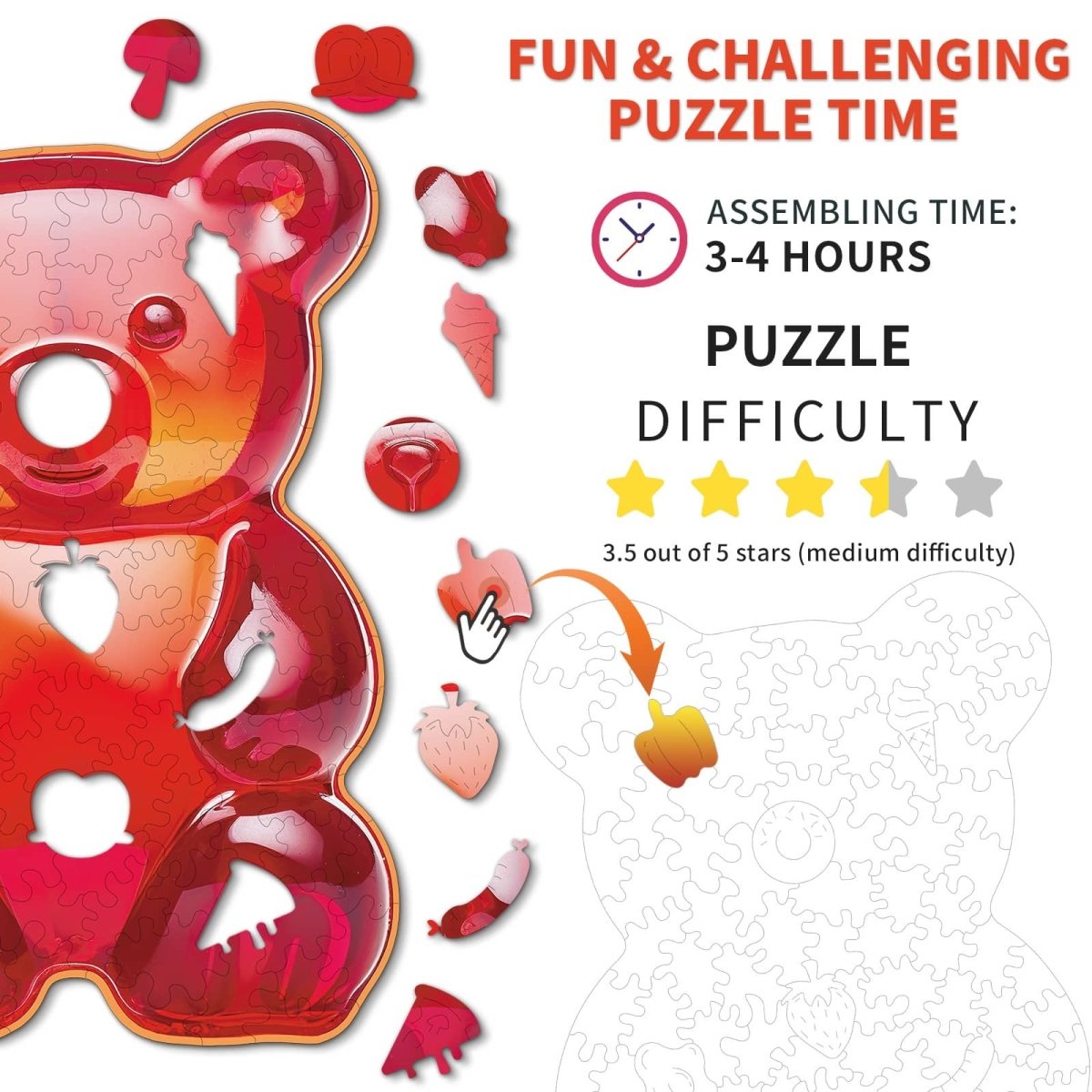 Gummy Bear Wooden Jigsaw Puzzle - KAAYEE Puzzle