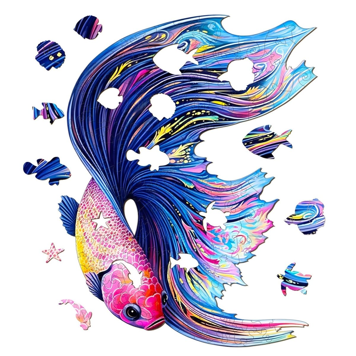 half moon betta Wooden Jigsaw Puzzle - KAAYEE Puzzle
