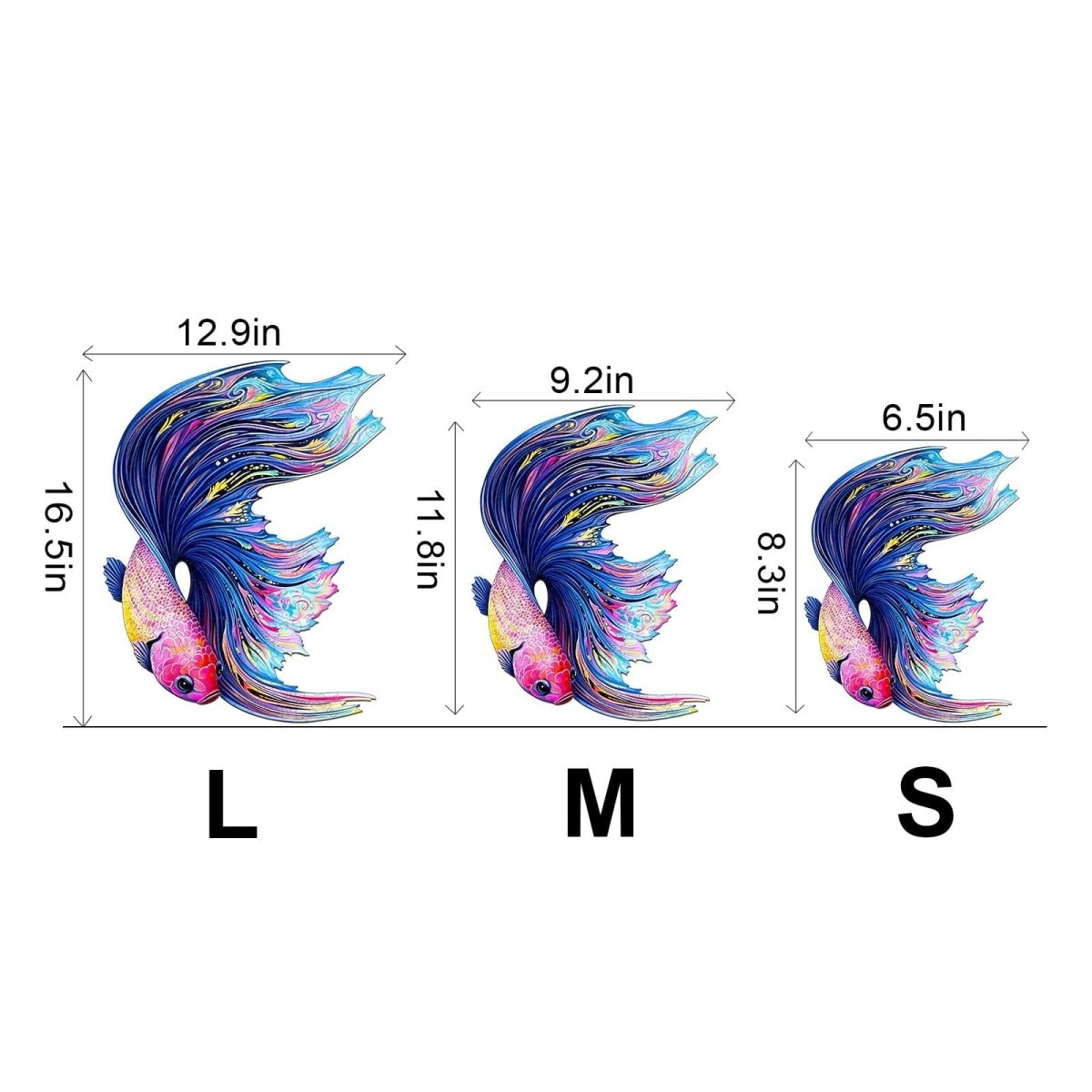 half moon betta Wooden Jigsaw Puzzle - KAAYEE Puzzle