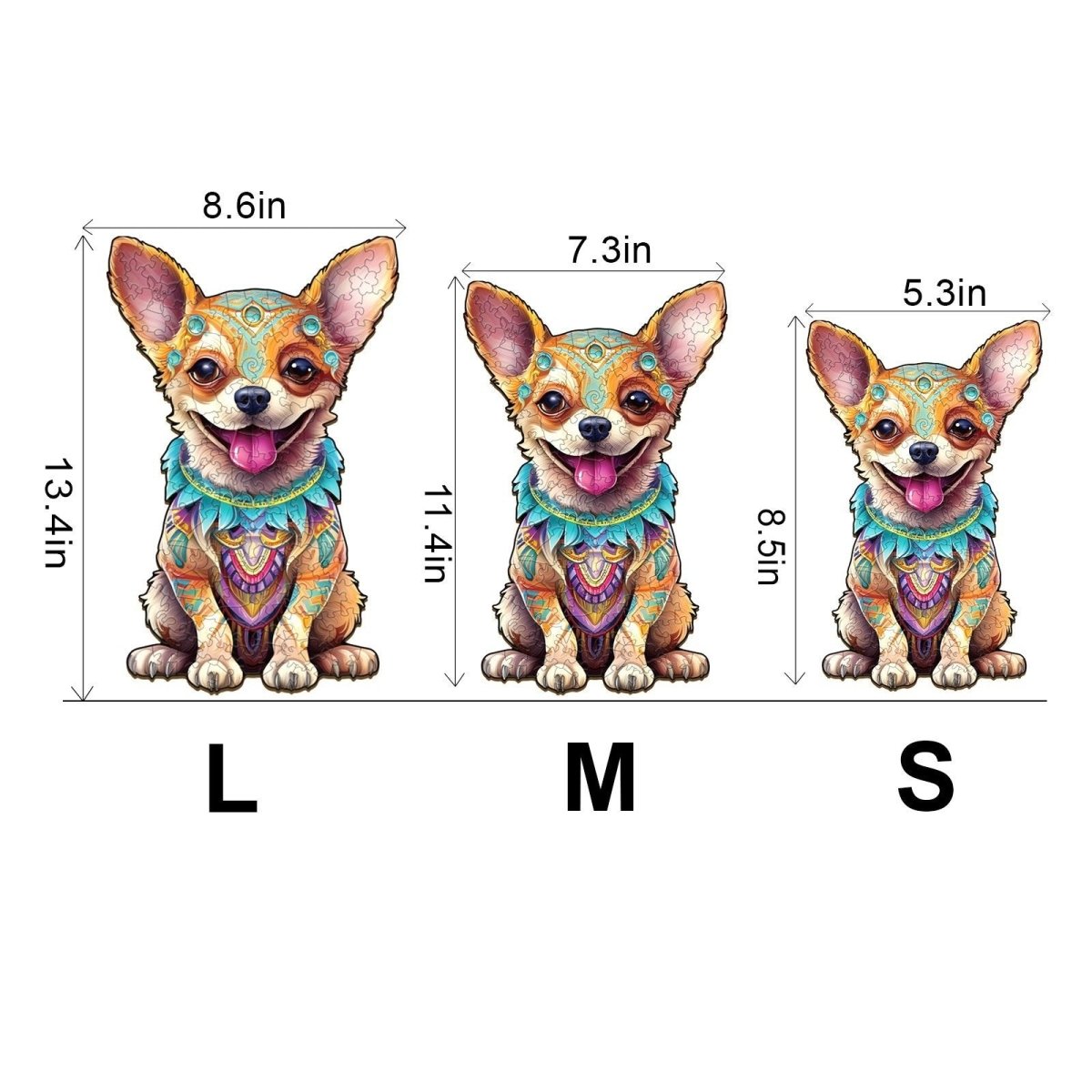 Happy Chihuahua Wooden Jigsaw Puzzle - KAAYEE Puzzle