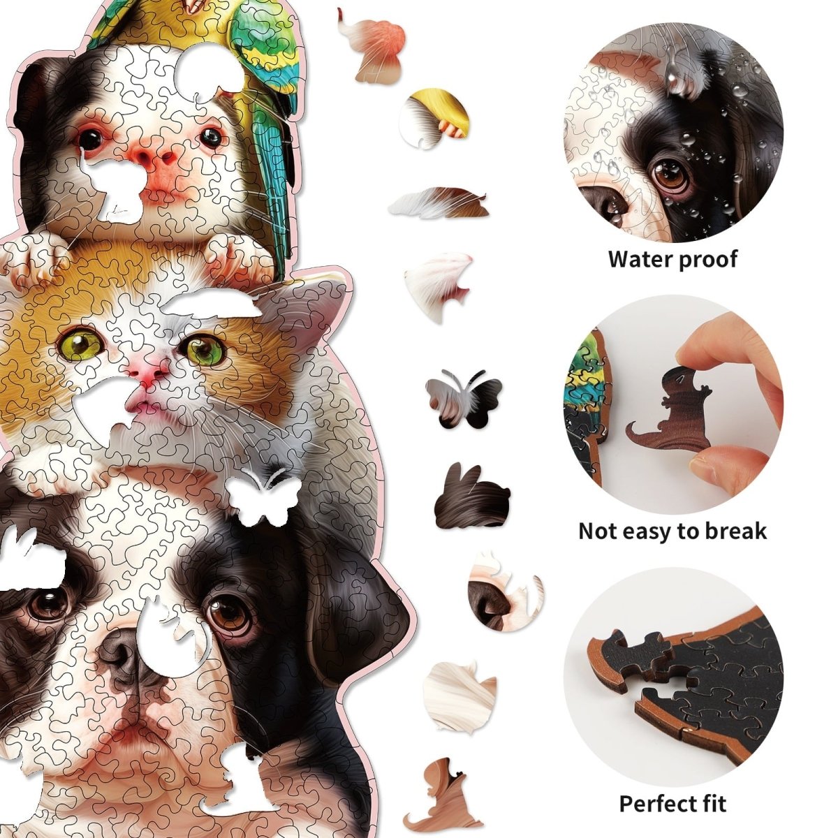 Happy Cute Pet Wooden Jigsaw Puzzle - KAAYEE Puzzle