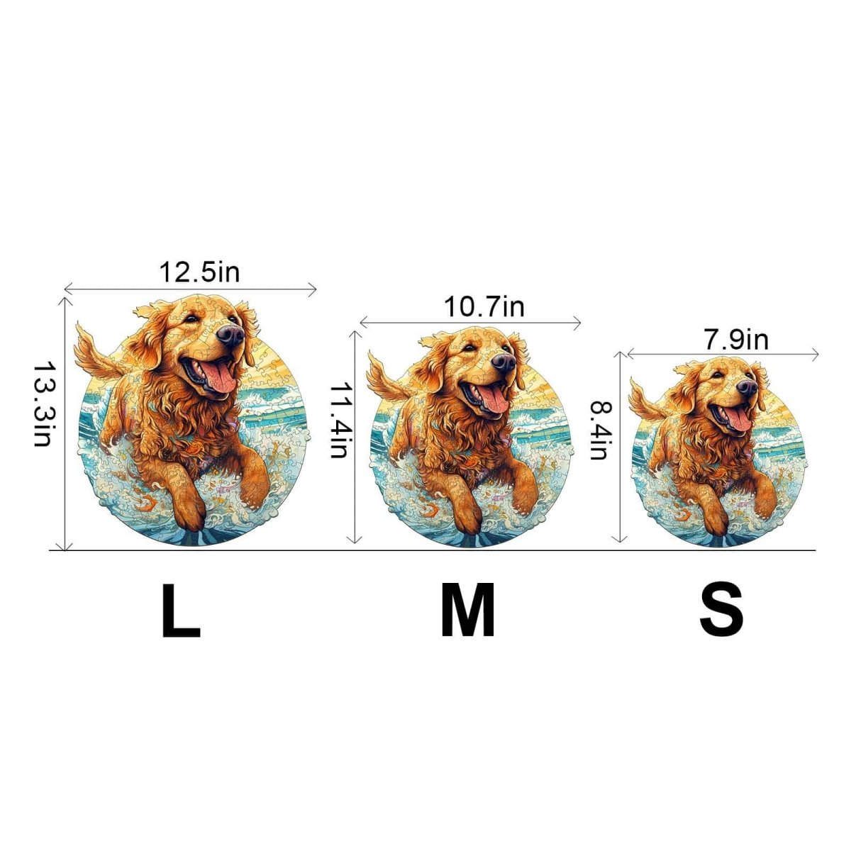 Happy Golden Retriever Wooden Jigsaw Puzzle - KAAYEE Puzzle