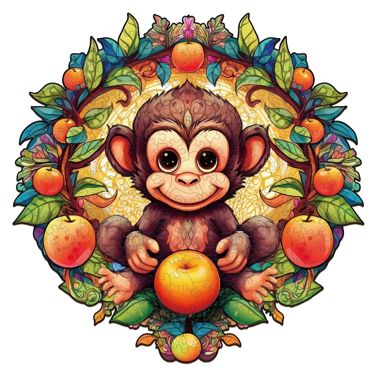 Happy Monkey Wooden Jigsaw Puzzle - KAAYEE Puzzle