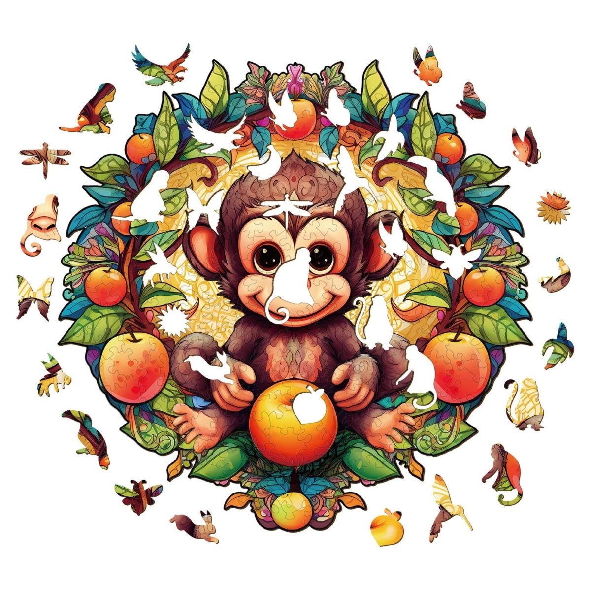 Happy Monkey Wooden Jigsaw Puzzle - KAAYEE Puzzle