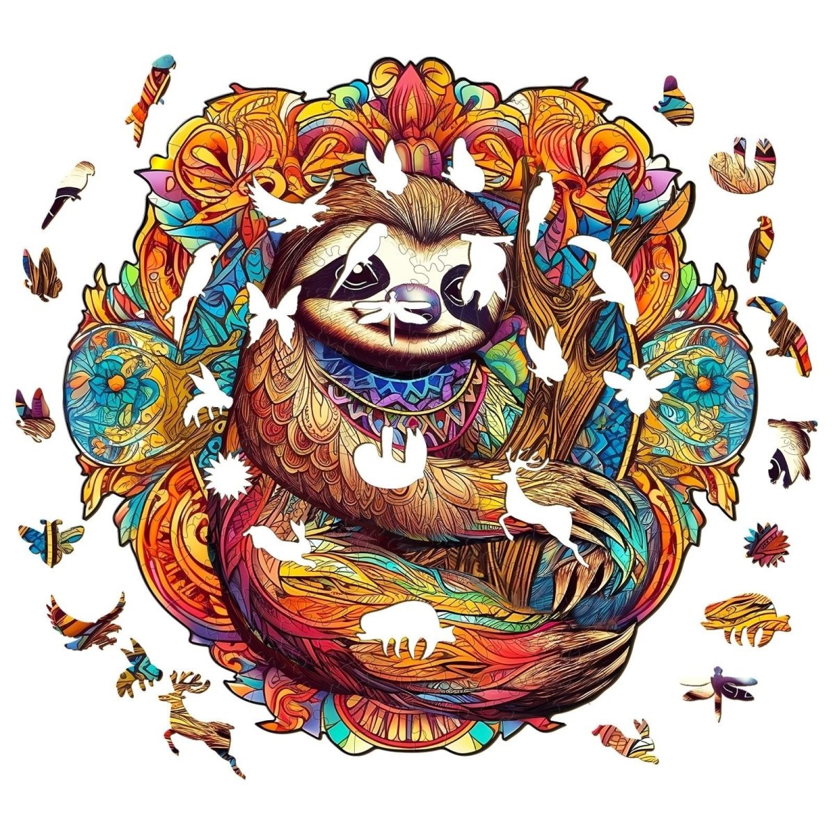HAPPY SLOTH Wooden Jigsaw Puzzle - KAAYEE Puzzle