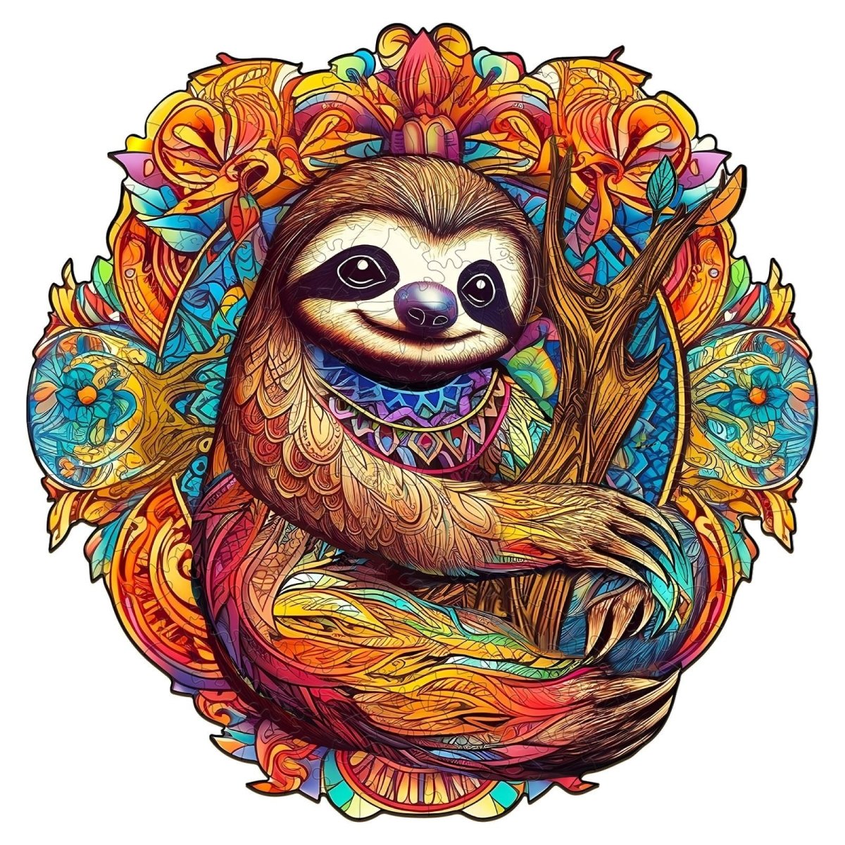 HAPPY SLOTH Wooden Jigsaw Puzzle - KAAYEE Puzzle