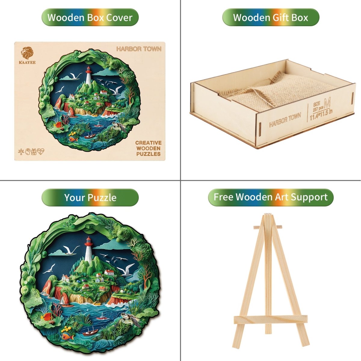 Harbor Town Wooden Jigsaw Puzzle - KAAYEE Puzzle