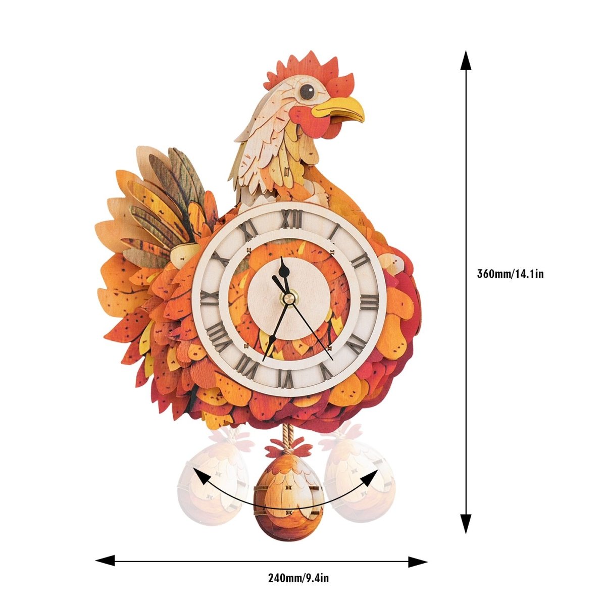 Hen Clock DIY Wooden Puzzle - KAAYEE Puzzle