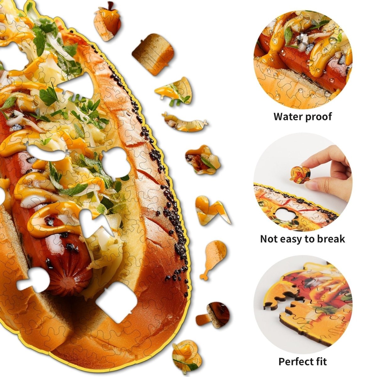 Hotdog Wooden Jigsaw Puzzle - KAAYEE Puzzle