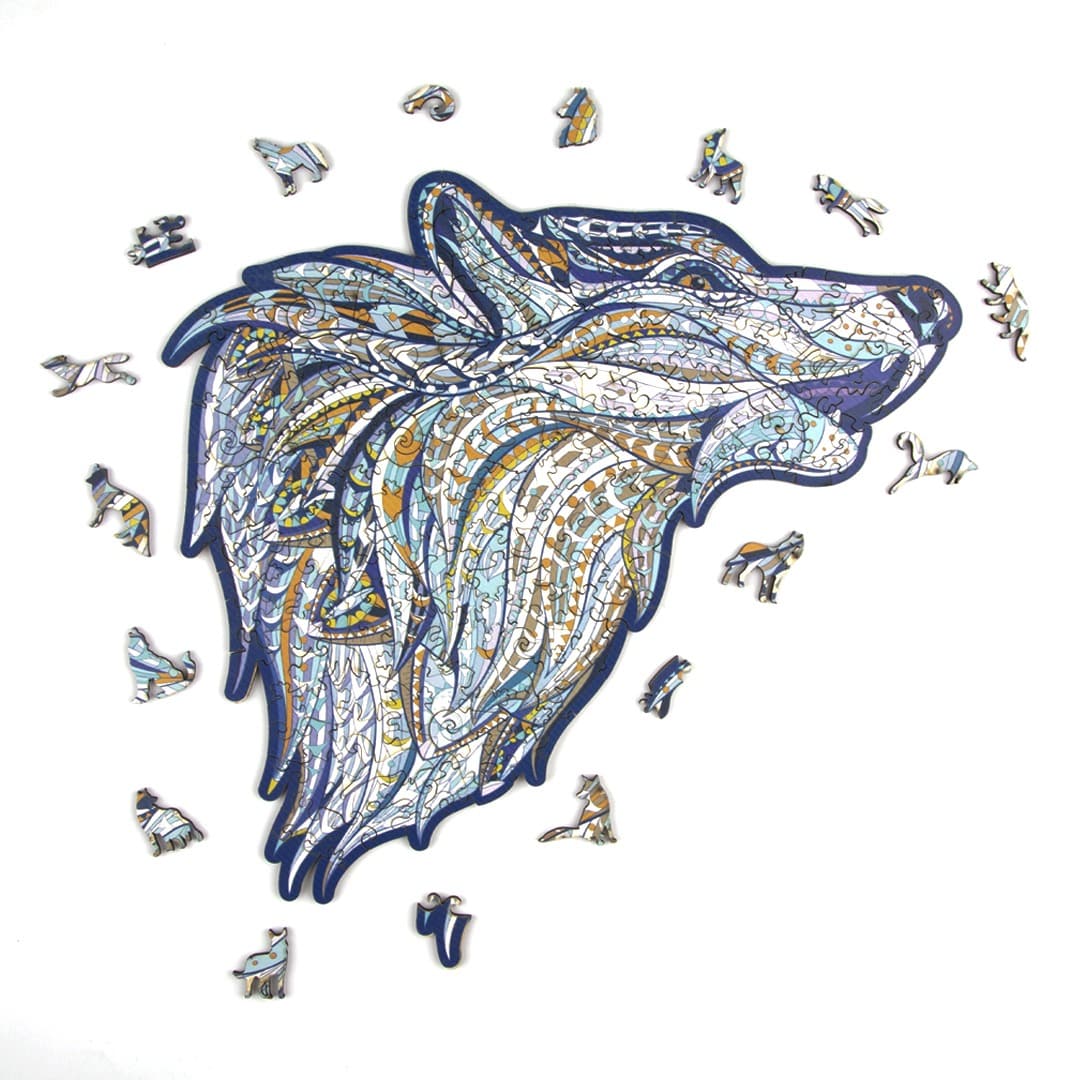 HOWLING WOLF Wooden Jigsaw Puzzle - KAAYEE Puzzle