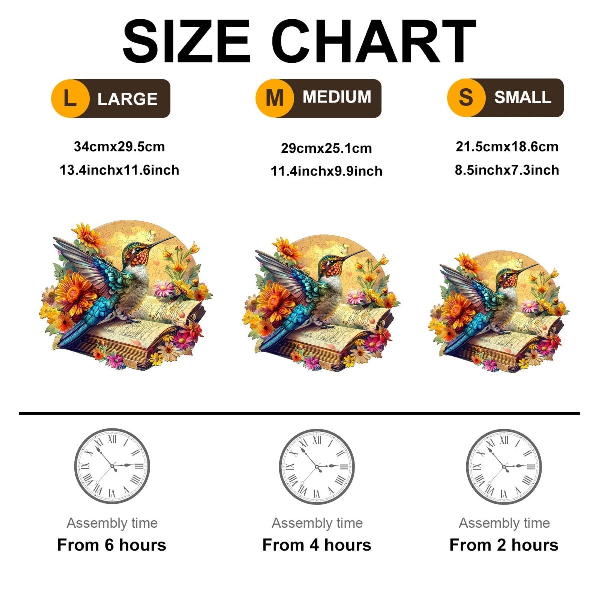 Hummingbird on book Wooden Jigsaw Puzzle - KAAYEE Puzzle