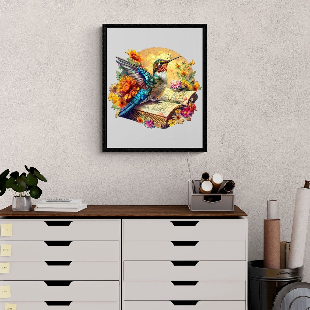 Hummingbird on book Wooden Jigsaw Puzzle - KAAYEE Puzzle