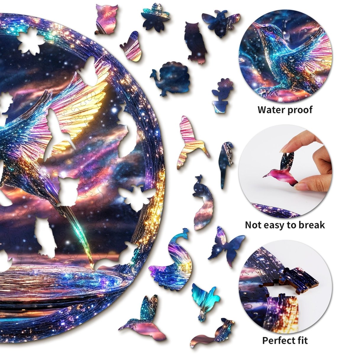 hummingbird Wooden Jigsaw Puzzle - KAAYEE Puzzle