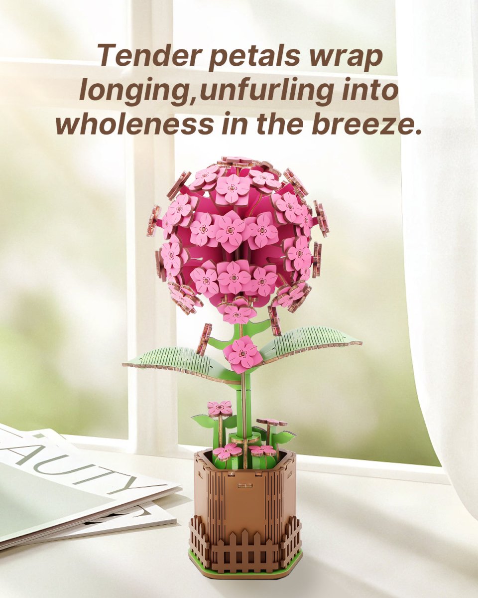 Hydrangea DIY Wooden Flower - KAAYEE Puzzle