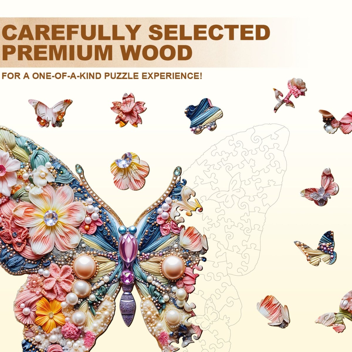 Jewelry Butterfly Wooden Jigsaw Puzzle - KAAYEE Puzzle