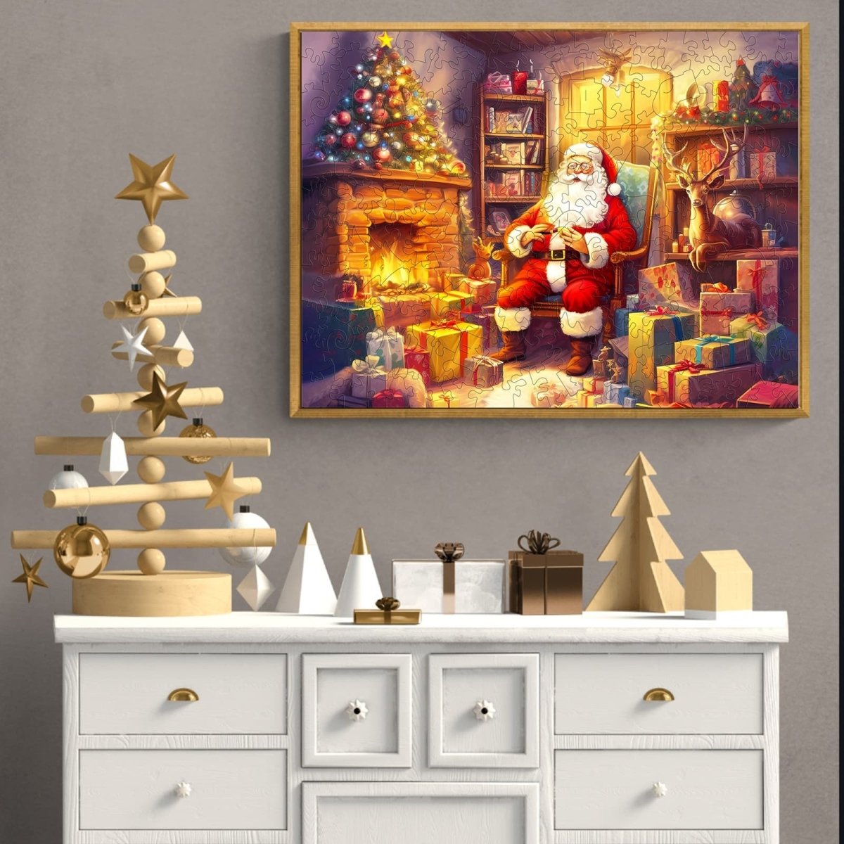 Jolly Santa Claus Wooden Jigsaw Puzzle - KAAYEE Puzzle