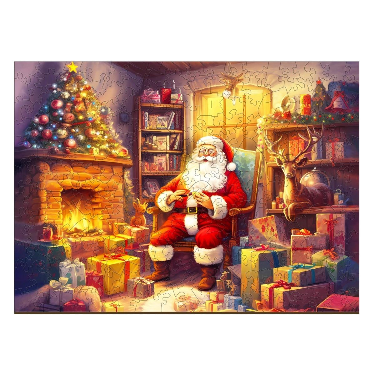 Jolly Santa Claus Wooden Jigsaw Puzzle - KAAYEE Puzzle