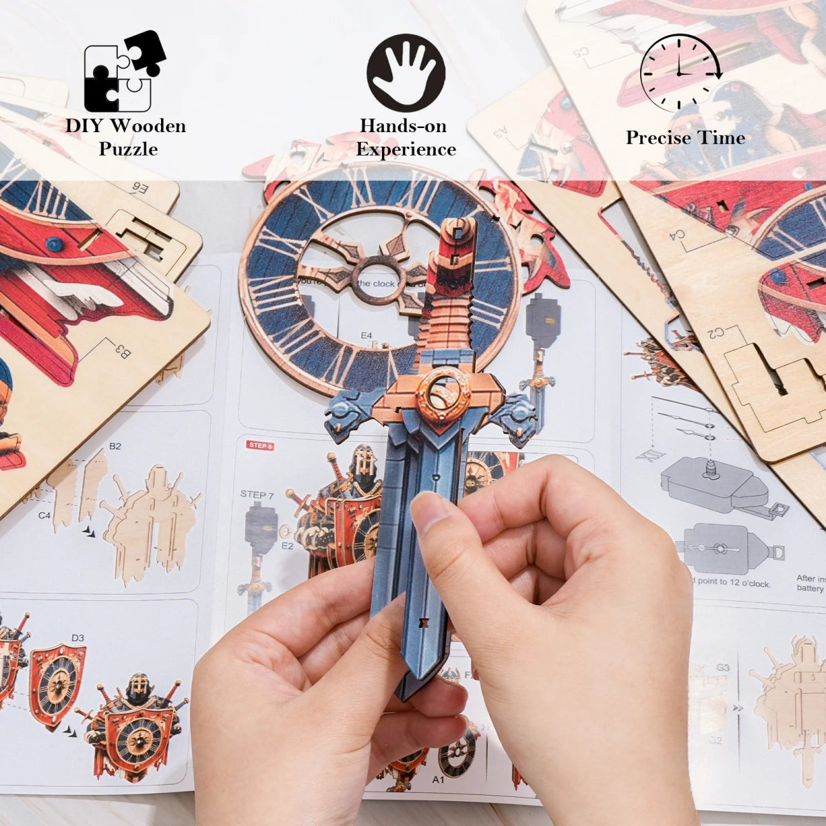 Knight Wooden Clock Kit - KAAYEE Puzzle