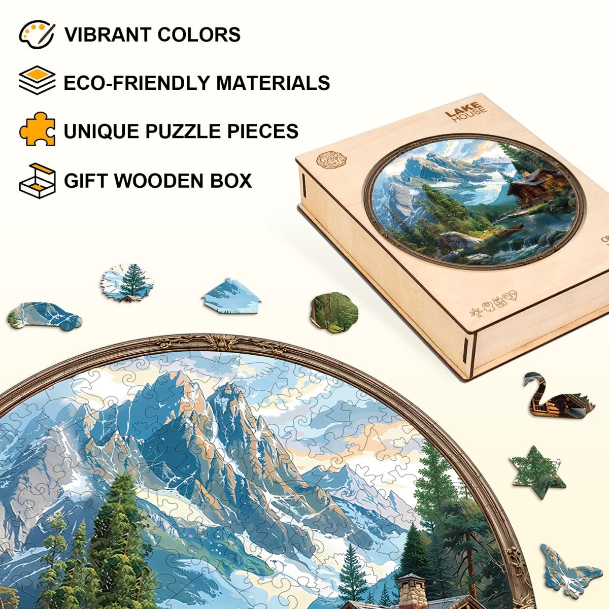 Lake House Wooden Jigsaw Puzzle - KAAYEE Puzzle