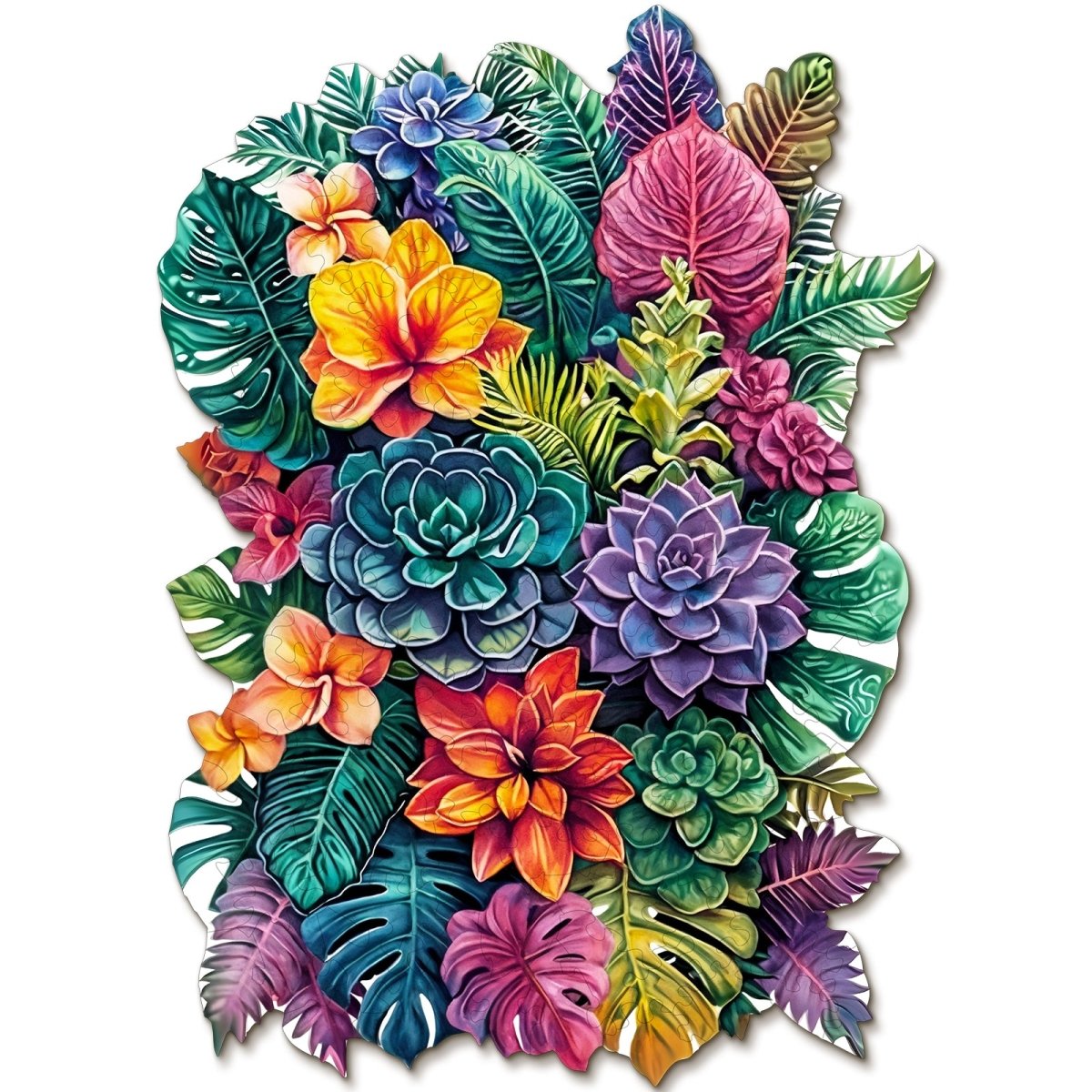Large - leafed Plant Wooden Jigsaw Puzzle - KAAYEE Puzzle