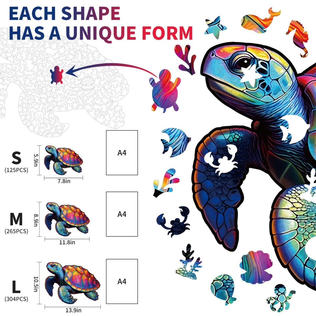 Leisure Turtle Wooden Jigsaw Puzzle - KAAYEE Puzzle