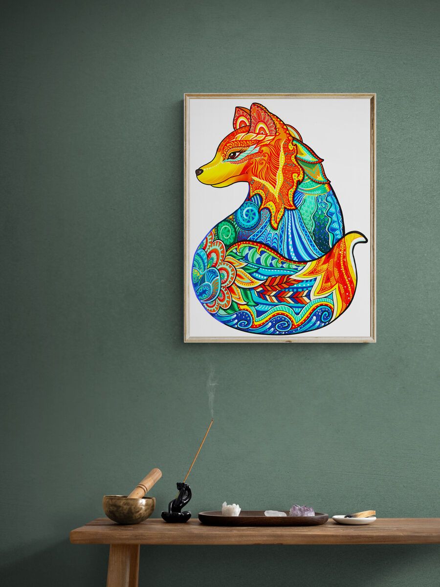 LEISURELY FOX Wooden Jigsaw Puzzle - KAAYEE Puzzle