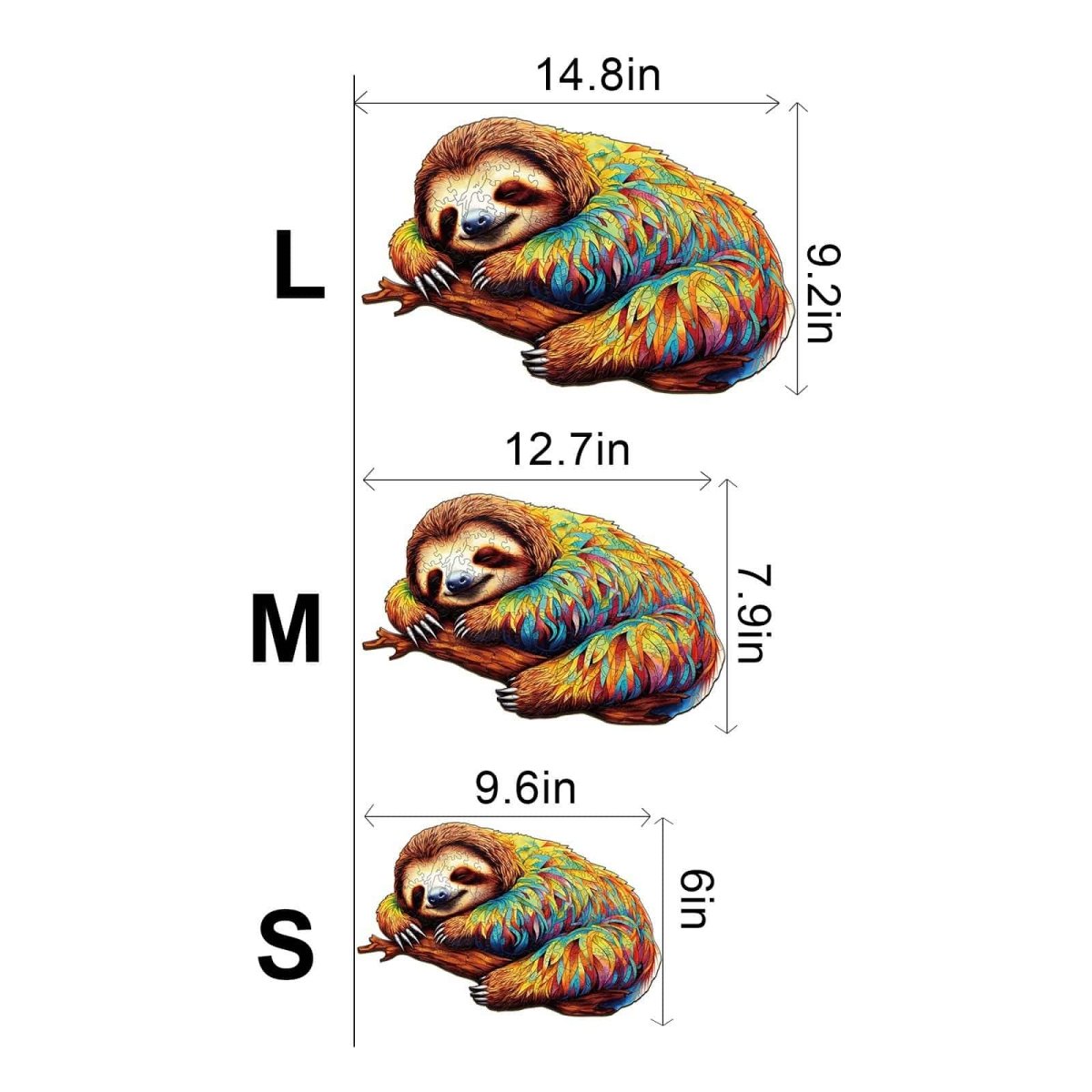 Leisurely Sloth Wooden Jigsaw Puzzle - KAAYEE Puzzle