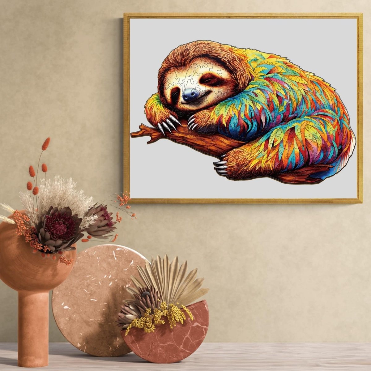 Leisurely Sloth Wooden Jigsaw Puzzle - KAAYEE Puzzle
