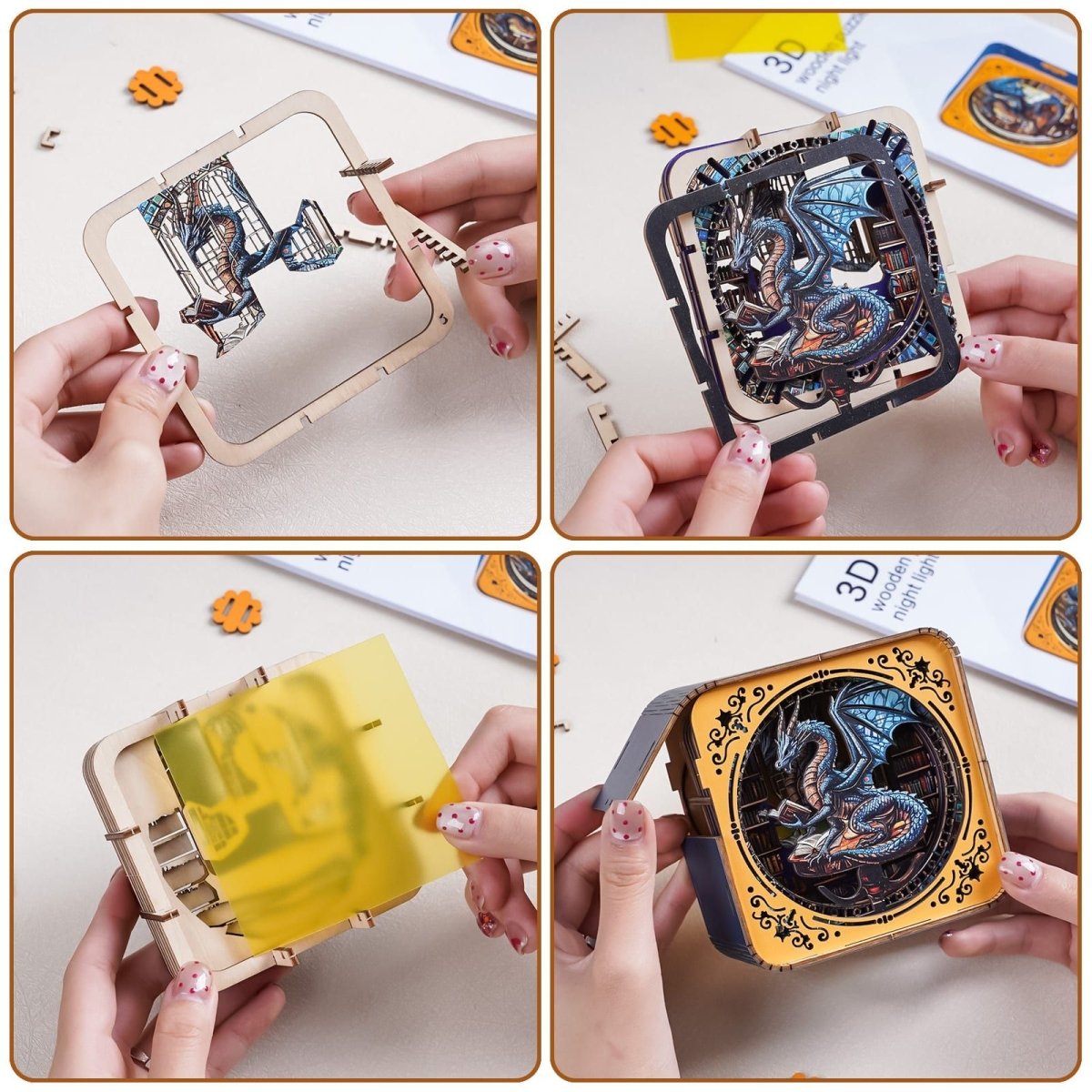 Library Dragon Night Light - KAAYEE Puzzle