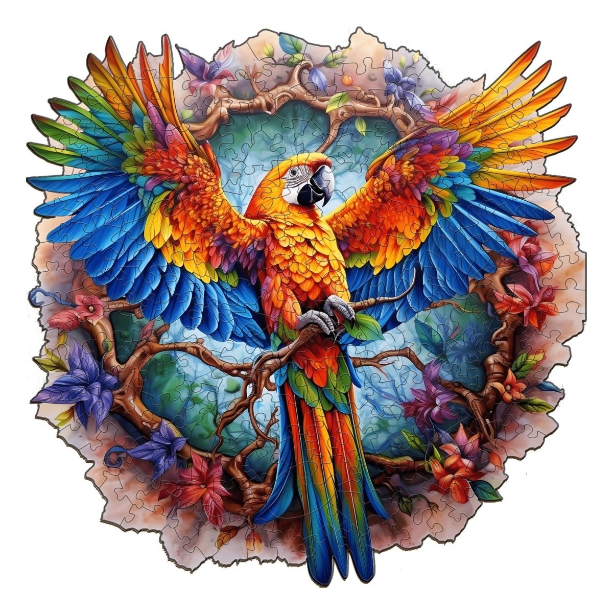Lively Parrot Wooden Jigsaw Puzzle - KAAYEE Puzzle