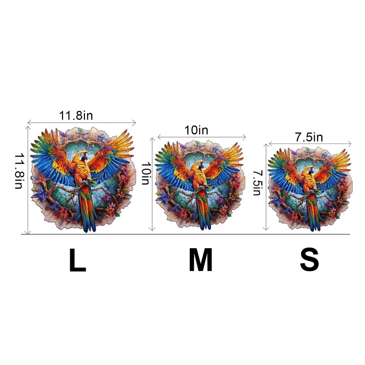 Lively Parrot Wooden Jigsaw Puzzle - KAAYEE Puzzle