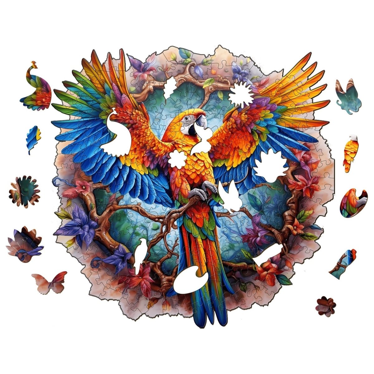 Lively Parrot Wooden Jigsaw Puzzle - KAAYEE Puzzle