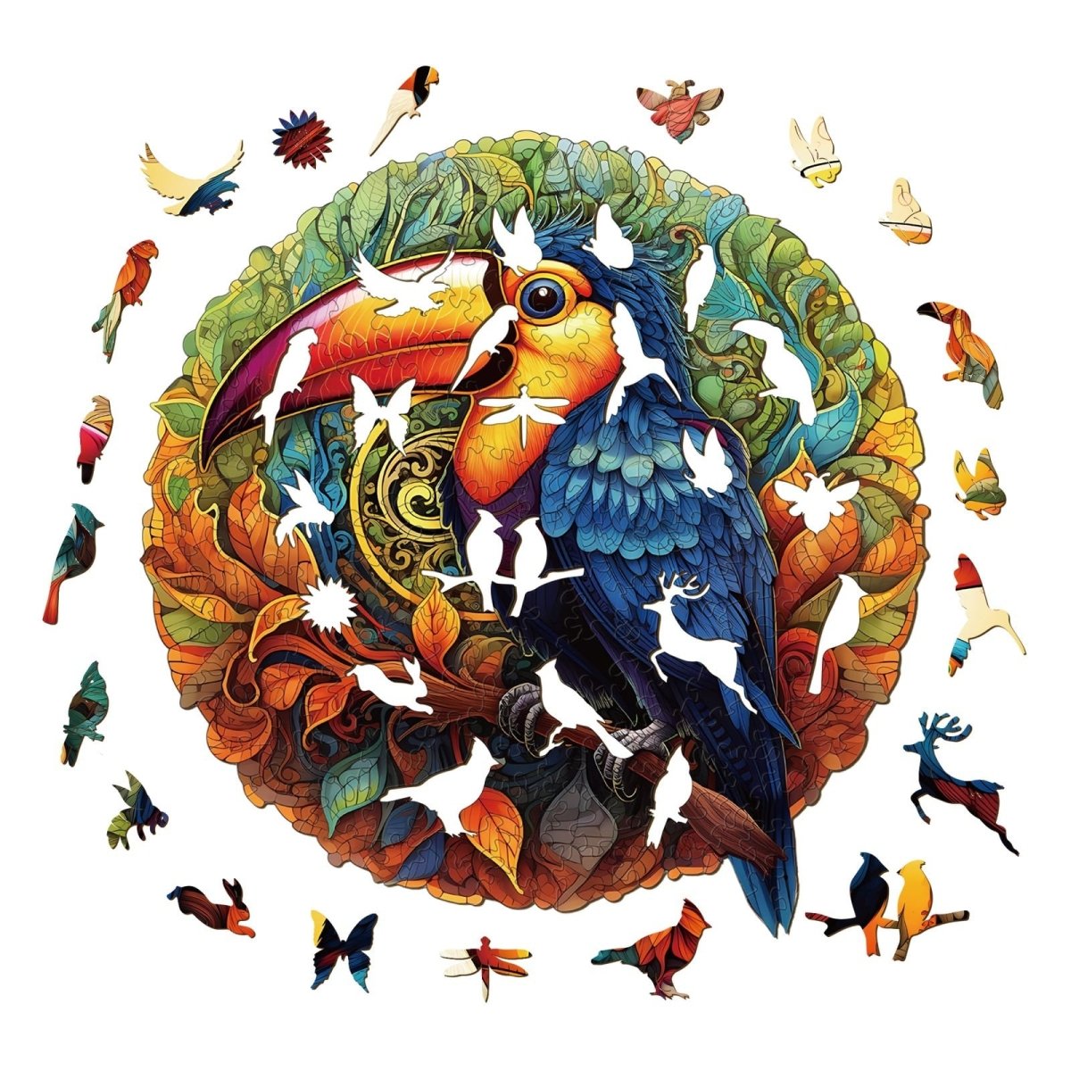 Lively Toucans Wooden Jigsaw Puzzle - KAAYEE Puzzle
