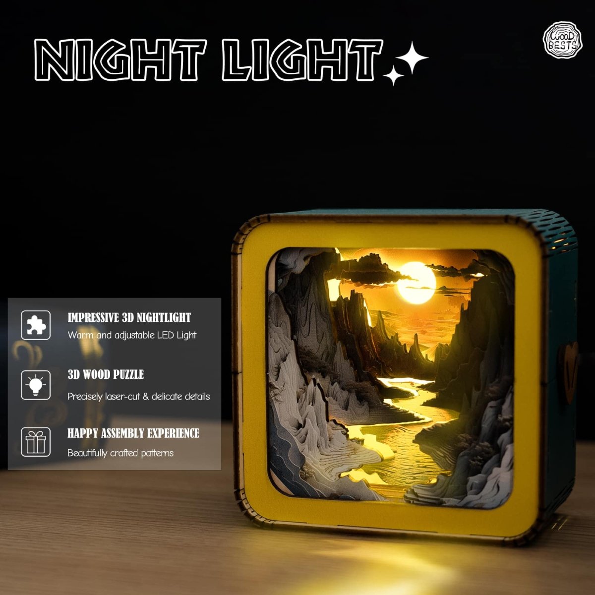 Long River Sunset Night Light - KAAYEE Puzzle