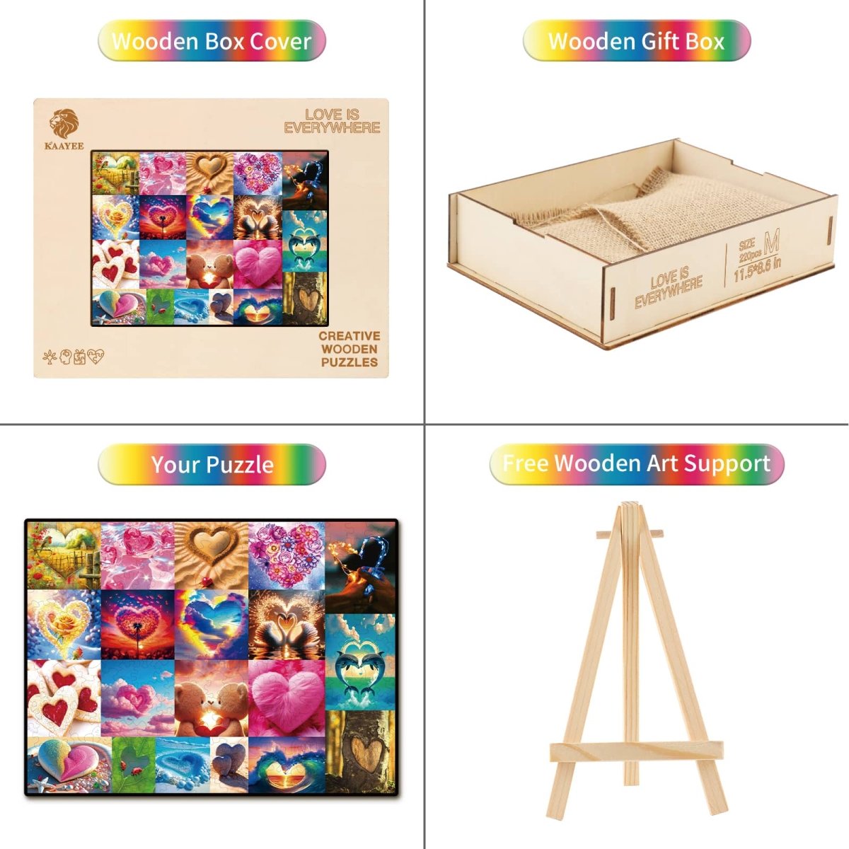 Love is Everywhere Wooden Jigsaw Puzzle - KAAYEE Puzzle