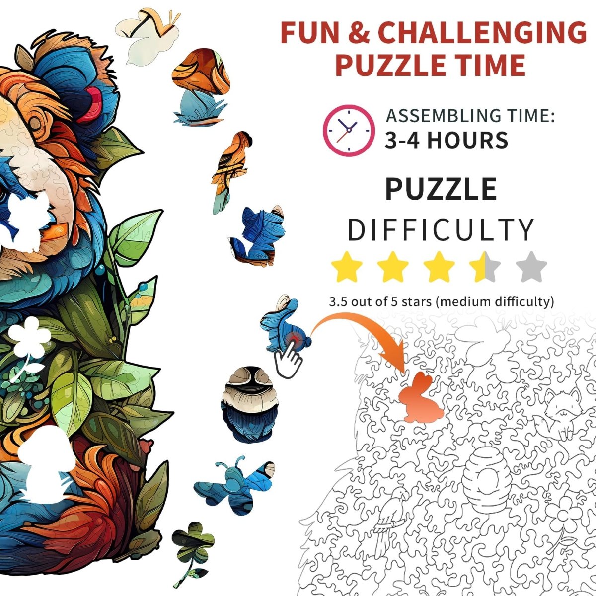 Lovely Panda Wooden Jigsaw Puzzle - KAAYEE Puzzle