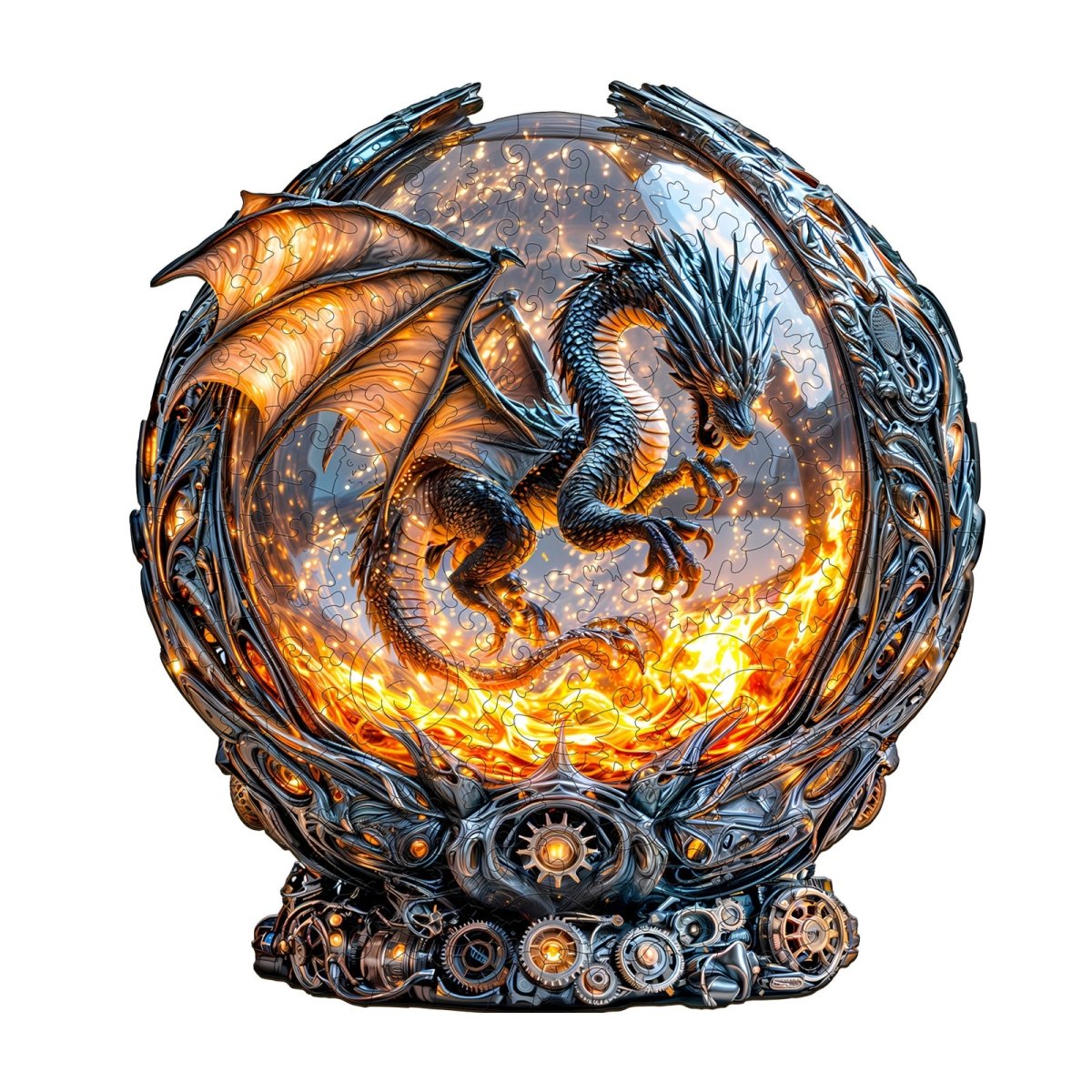Magic Ball Fire Dragon Wooden Jigsaw Puzzle - KAAYEE Puzzle