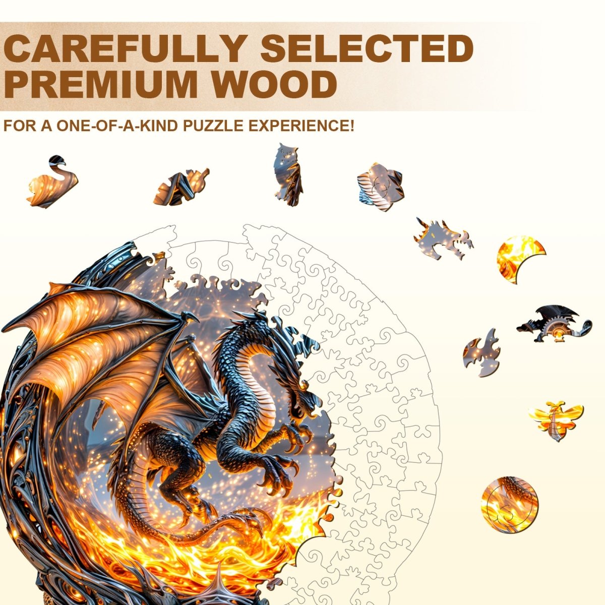 Magic Ball Fire Dragon Wooden Jigsaw Puzzle - KAAYEE Puzzle