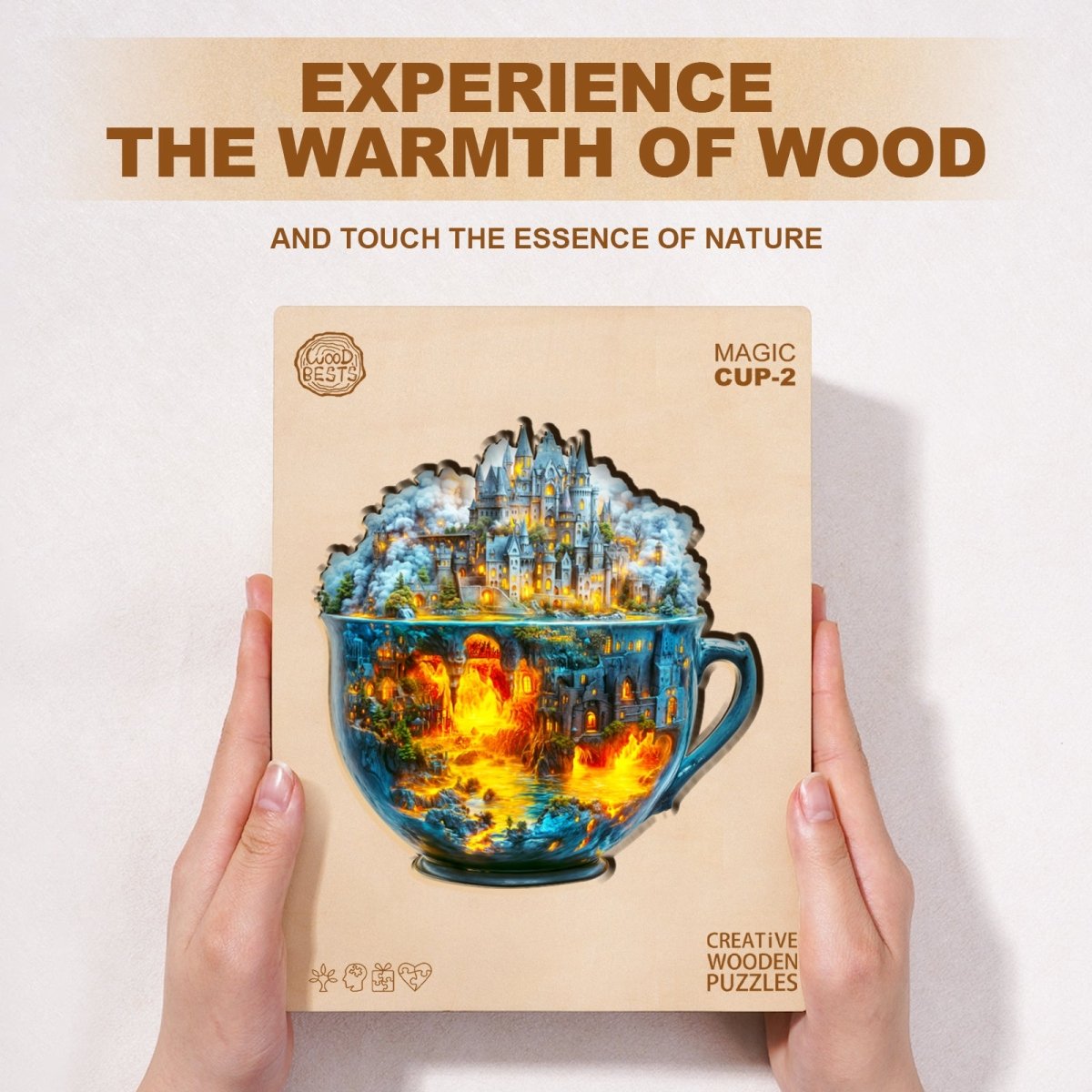 Magic cup - 2 Wooden Jigsaw Puzzle - KAAYEE Puzzle