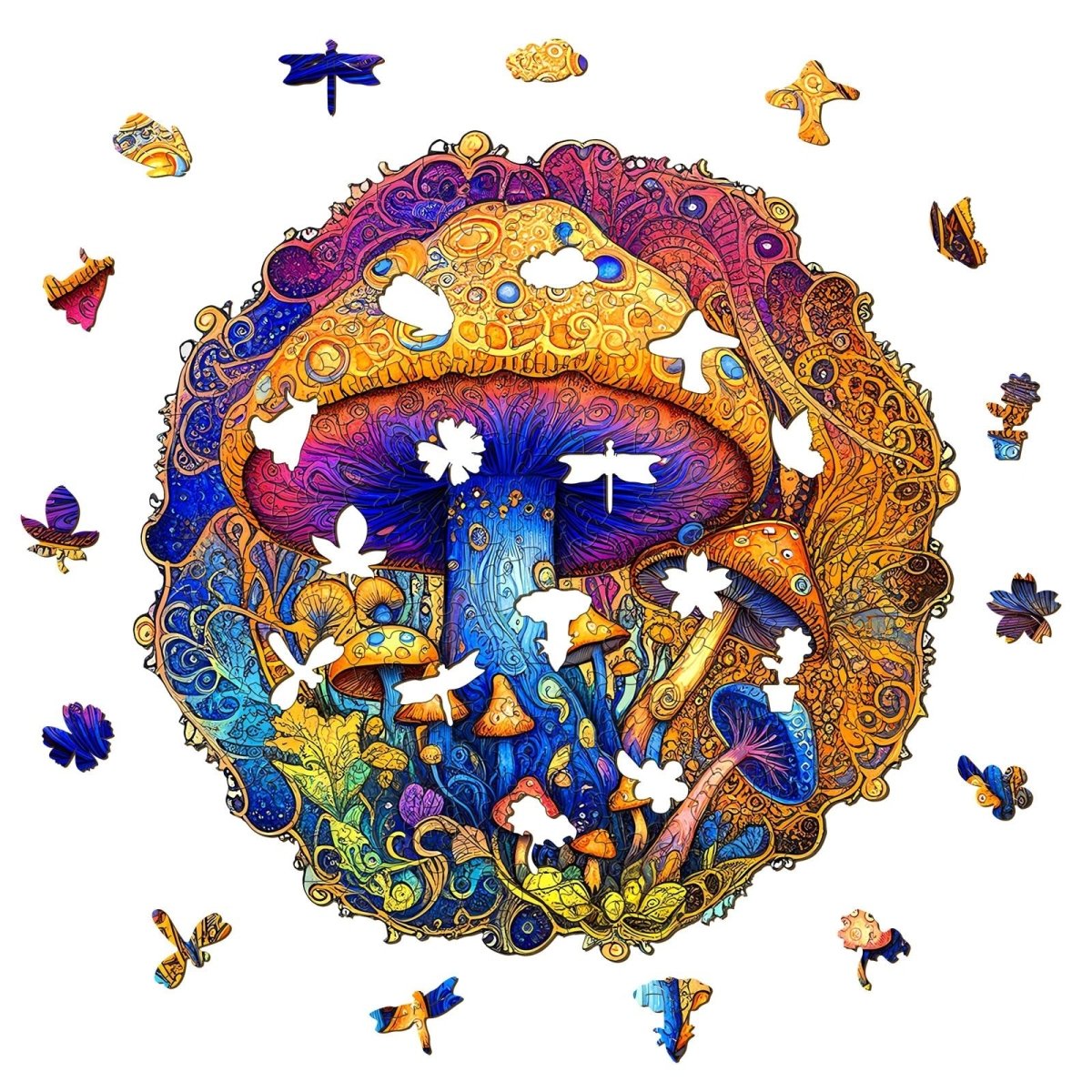Magic Mushroom Wooden Jigsaw Puzzle - KAAYEE Puzzle